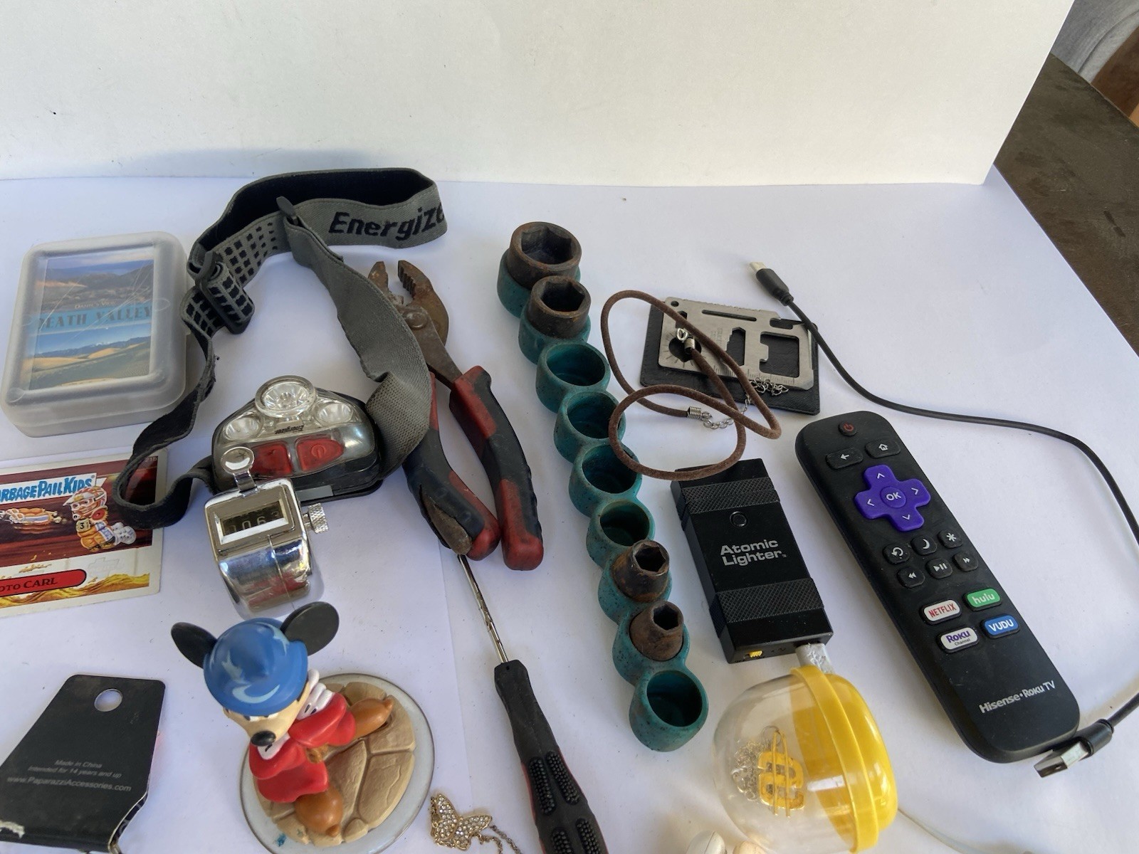 Estate Finds Junk Drawers Lot baseball cards, Tools jewelry, remotes, coins, ect