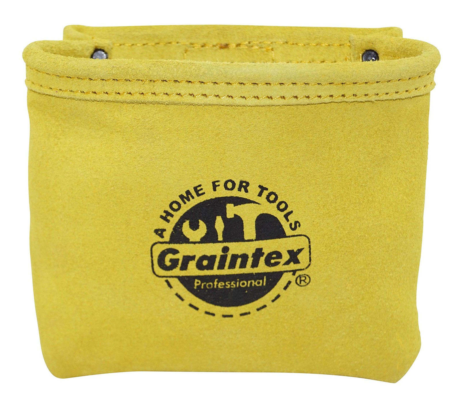 Graintex SS2076 Yellow Suede Nail Pouch with Clip – For Builders & Handymen