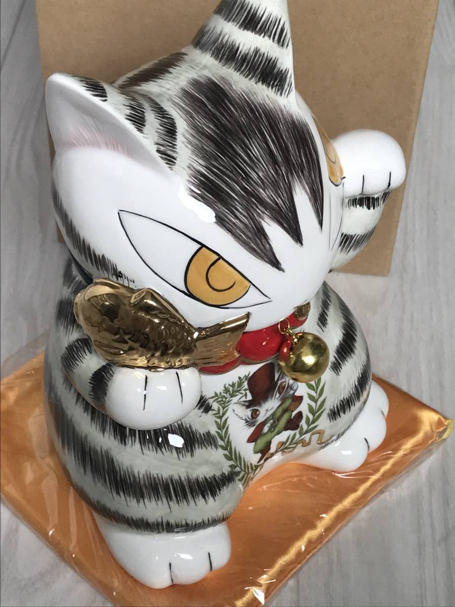Wachifield Dayan Lucky Cat Piggy Bank Figurine Ceramic Collectible 8.7 inches