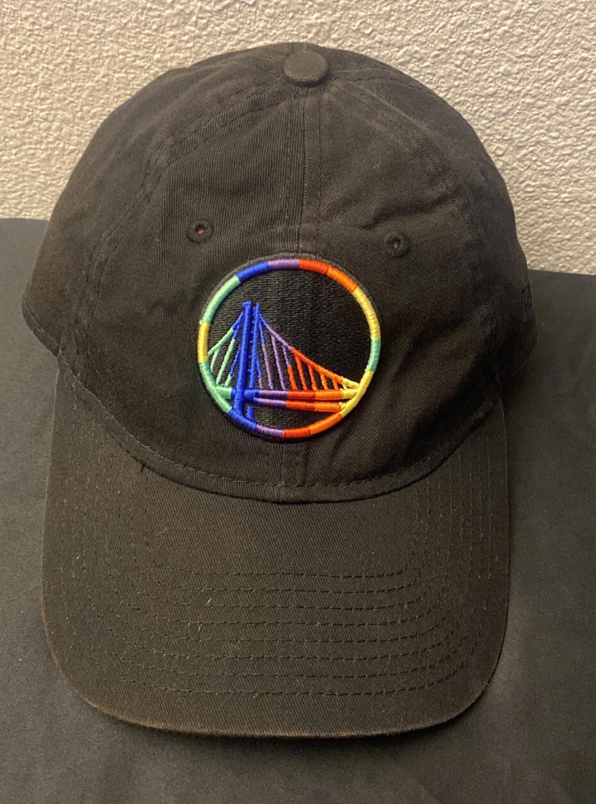 Golden State Warriors Black Rainbow Gay Pride Adjustable Strapback Hat Cap NBA