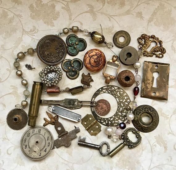 Estate Lot-Vintage Junk Drawer Lot Collectibles-Jewelry,Trinkets,Coins, bulk#3EE