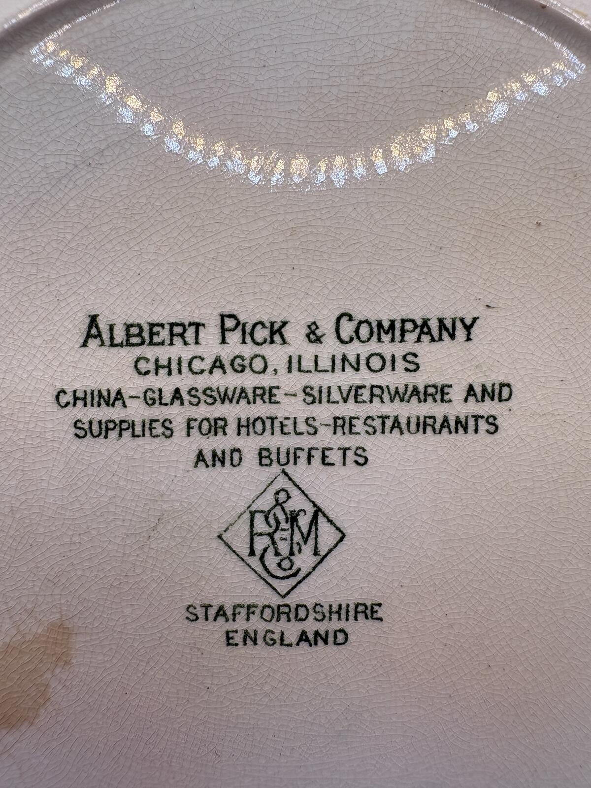Antique Chicago Souvenir Plate Albert Pick England 10”