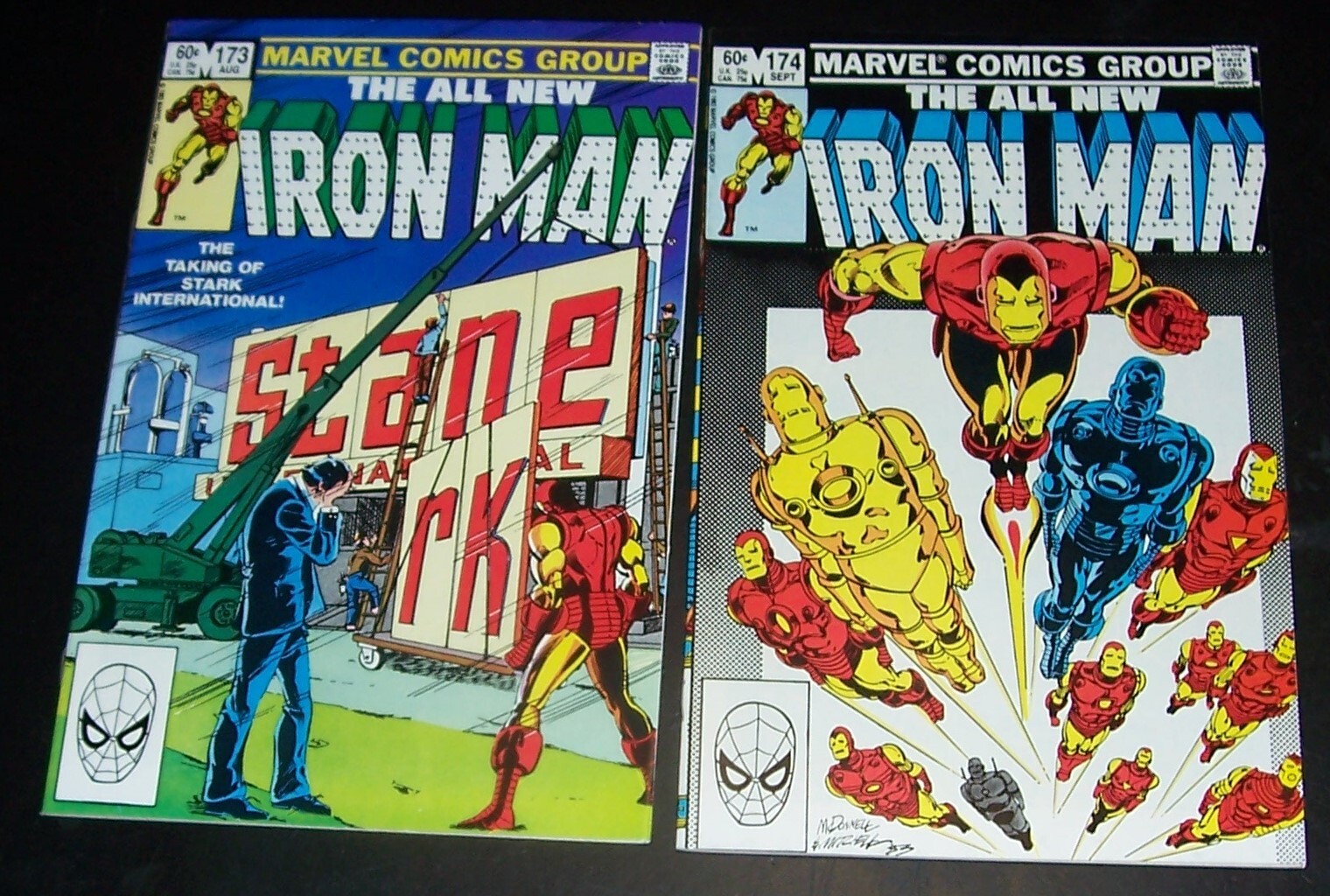 VFNM 9.0: Lot/2: INVINCIBLE IRONMAN 173, 174, Bag & Board, Comb. Shpg