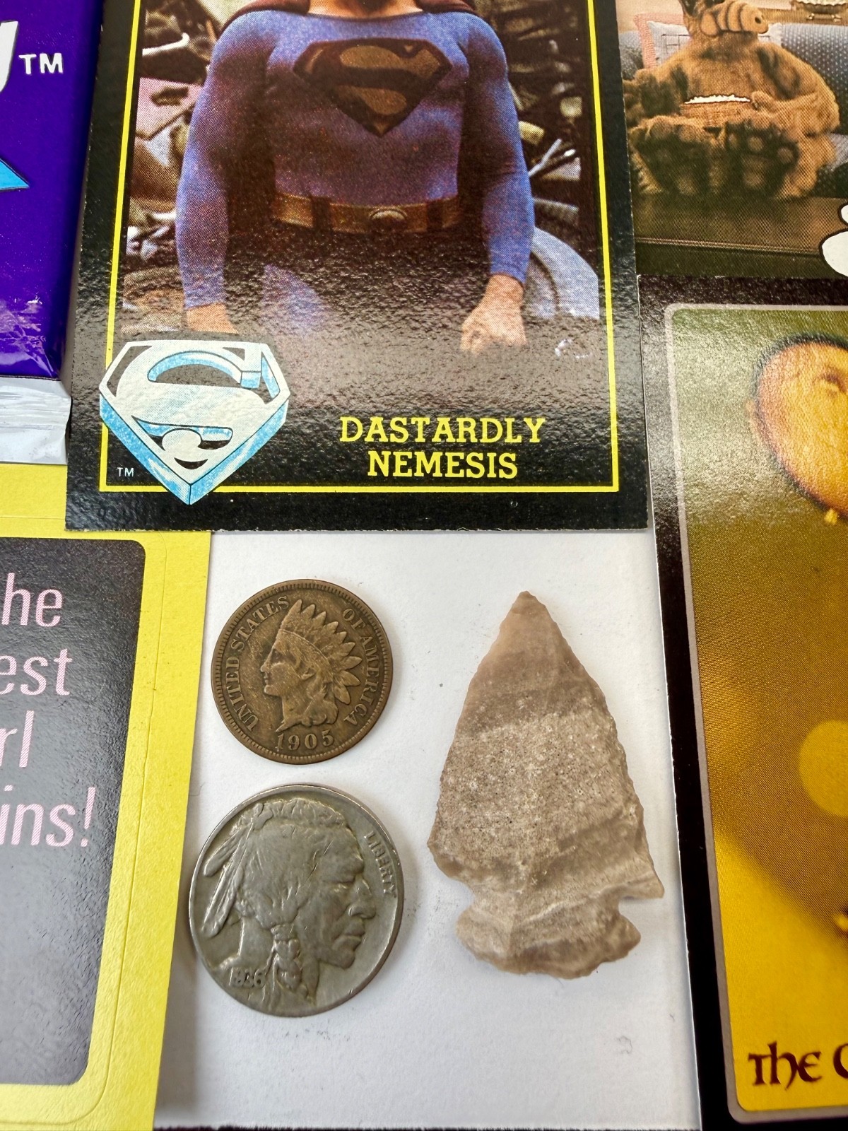 Junk Drawer Lot Non-Sports Cards Packs Marvel Clockwork Orange Go Bots US Coins