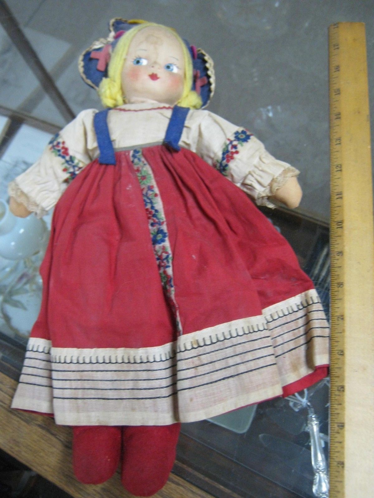 Lot of 3 Vintage PLUSH Cloth DUTCH Dolls Mom + 2 Children ICE SKATING MOLLY-ES