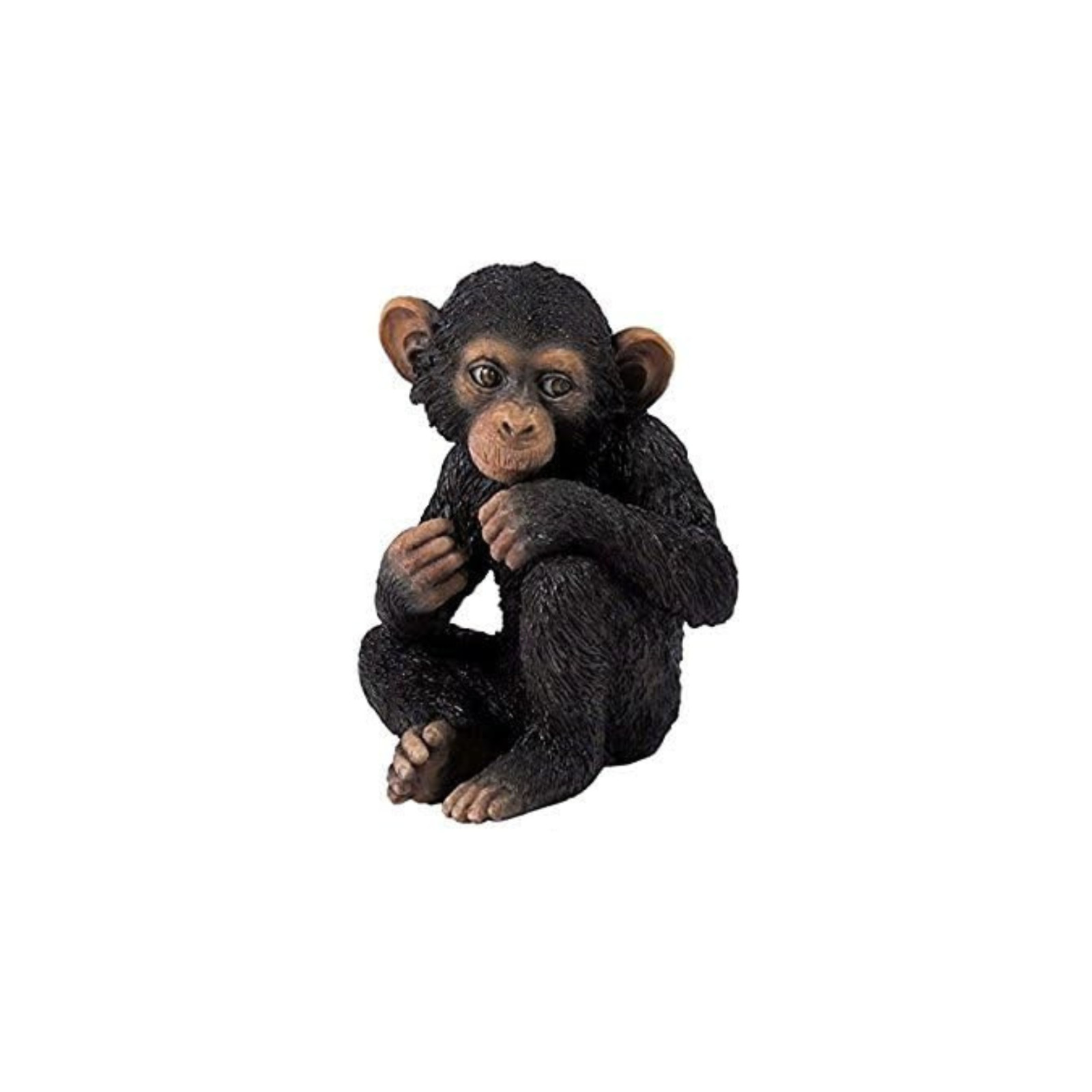 4.13 Inch Baby Chimpanzee Decorative Statue Figurine, Black and Brown