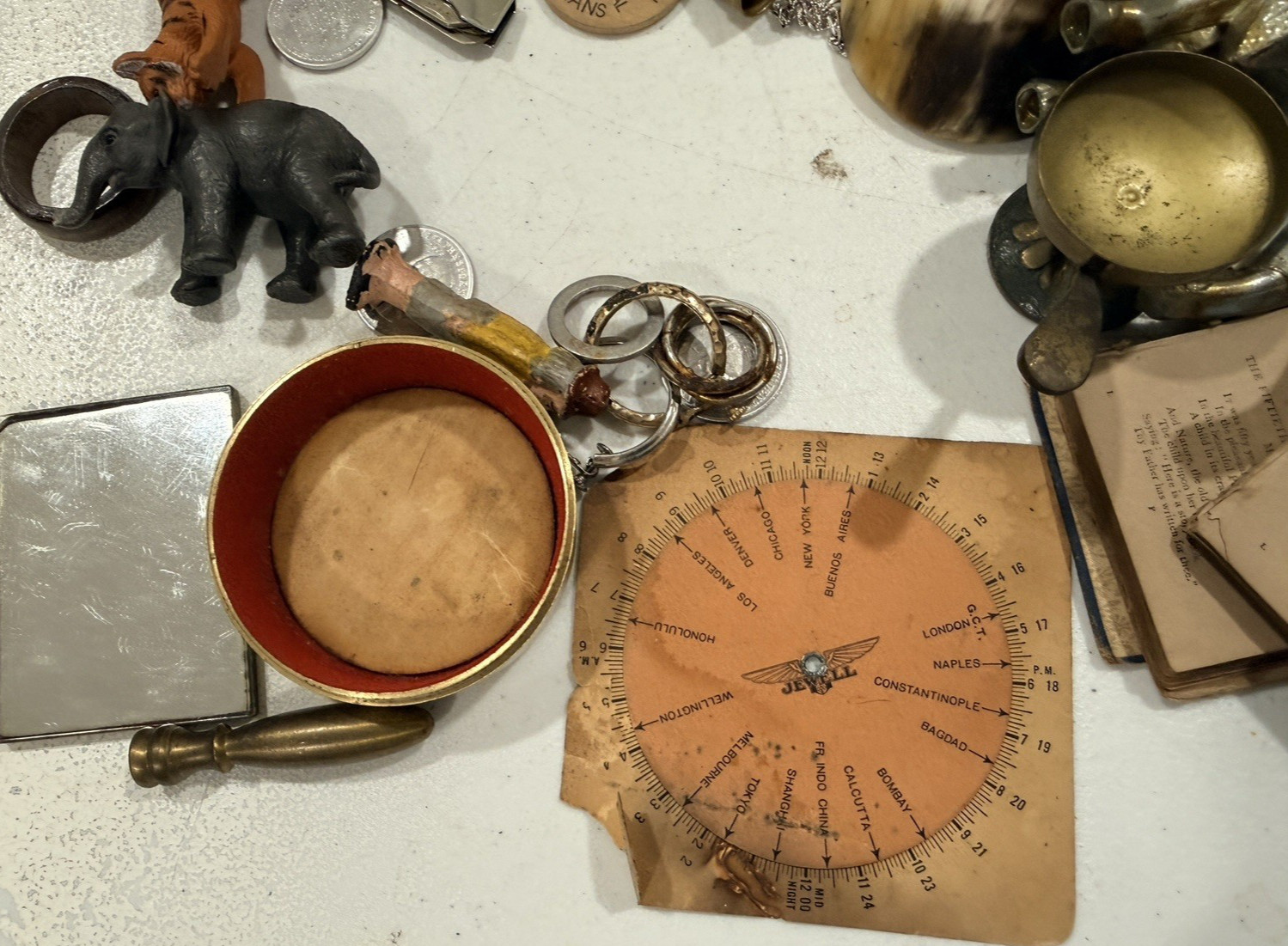 Huge Junk Drawer Lot Assorted Vtg Items Wood Metal Ephemera Figures MUCH MORE