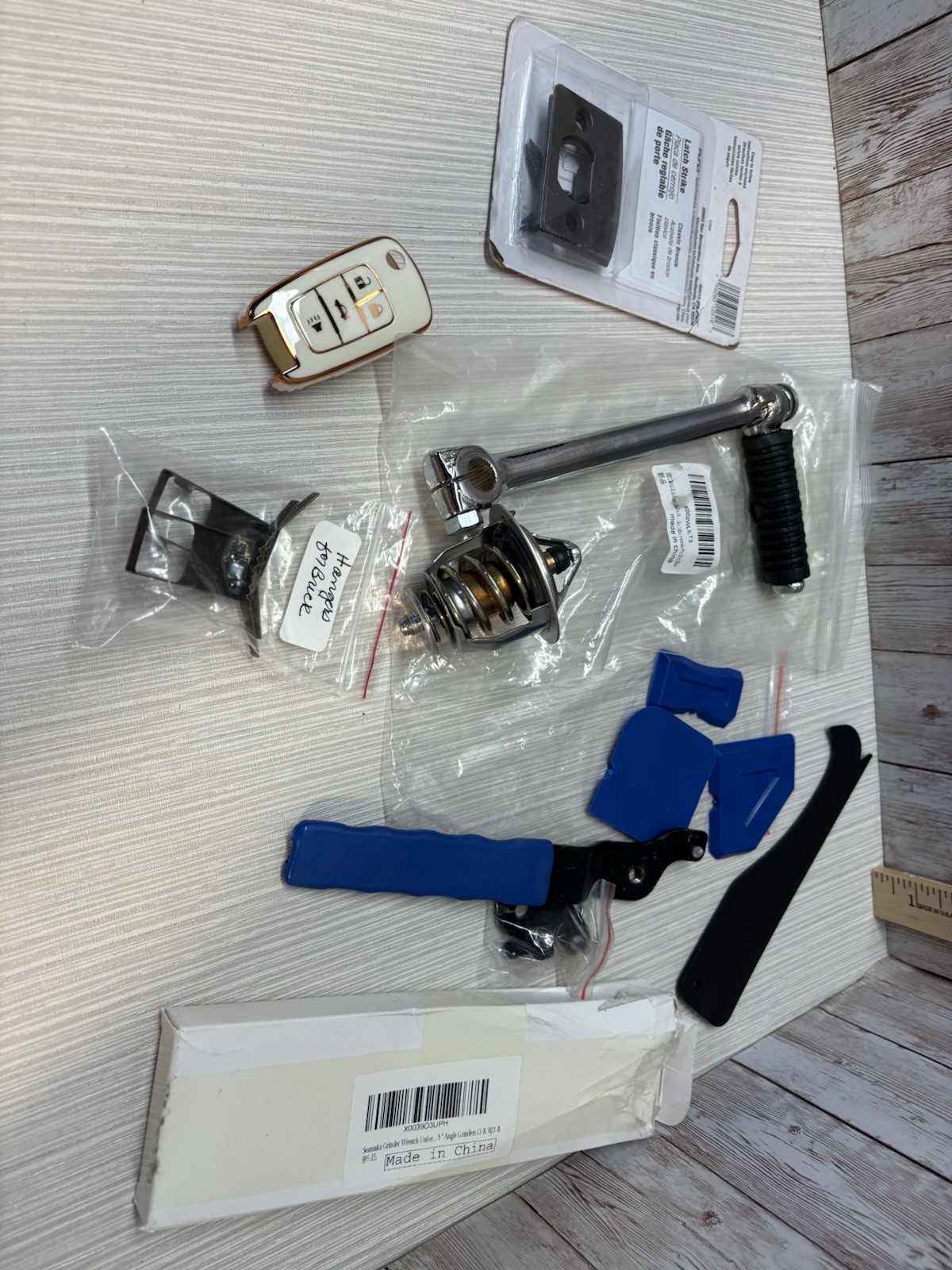 Garage & Misc Junk Drawer Lot New & Used Car Thermostat, Dirt Bike kick start +