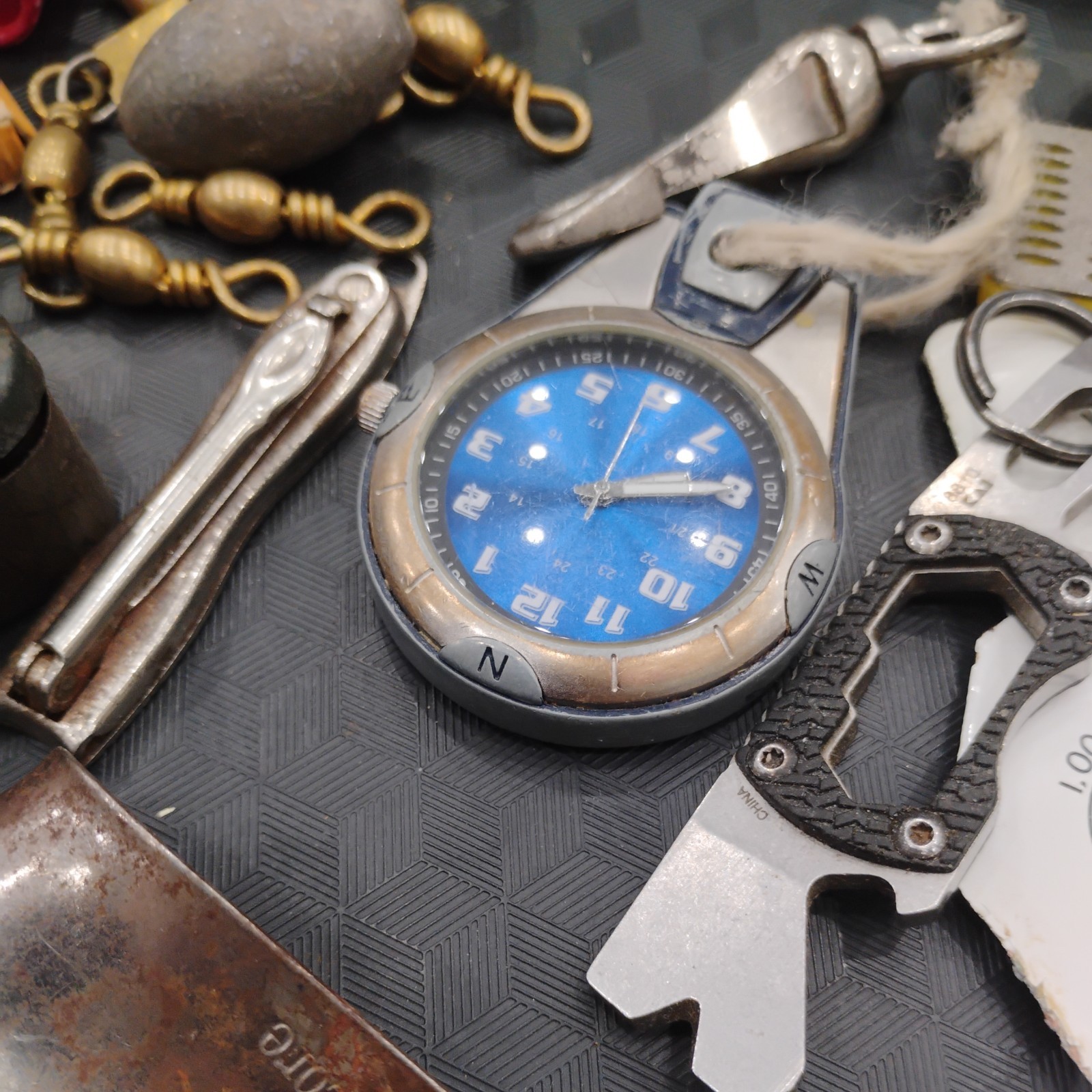 Grandpa’s Junk Drawer Knife , key chains, Watch, Pins, office, bottle openers +