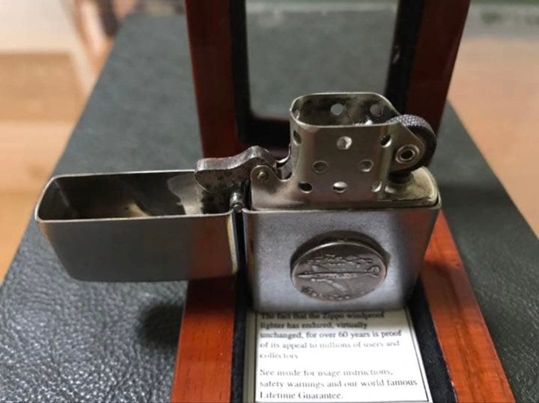 Zippo twin-engine plane vintage ~ early 1953 rare item with wooden box case