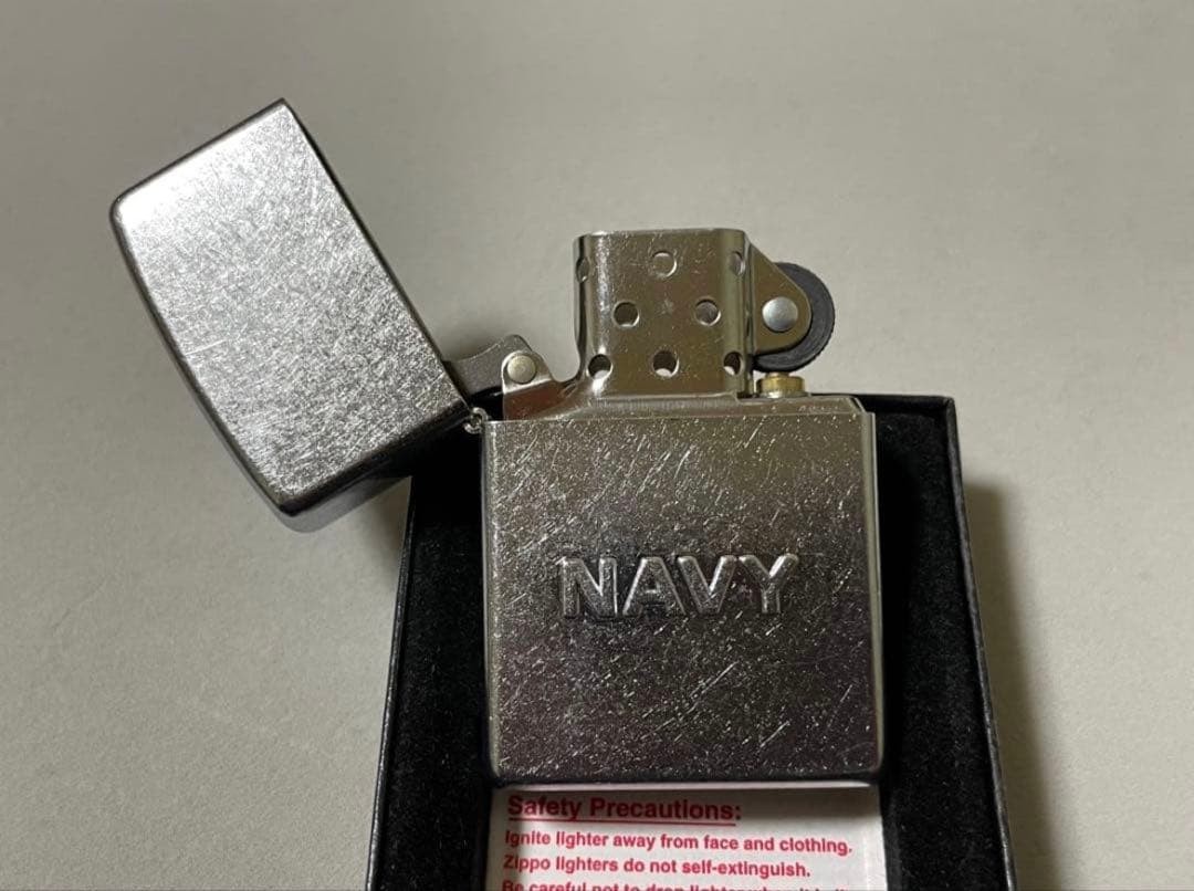 Zippo NAVY metal letter pasted, antique processing, made in 2006, rare item,