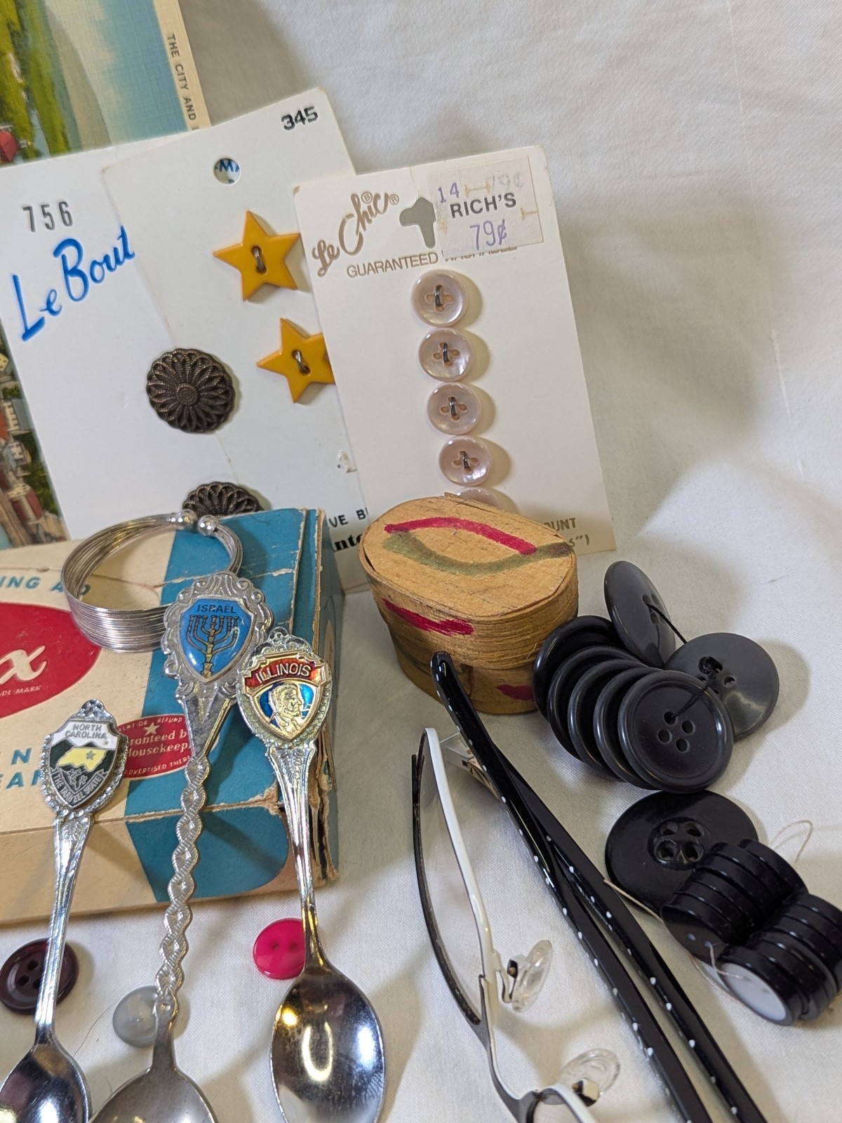 Huge Vtg Sewing Estate Junk Drawer Lot Singer MCM Black Panther Buttons Figures