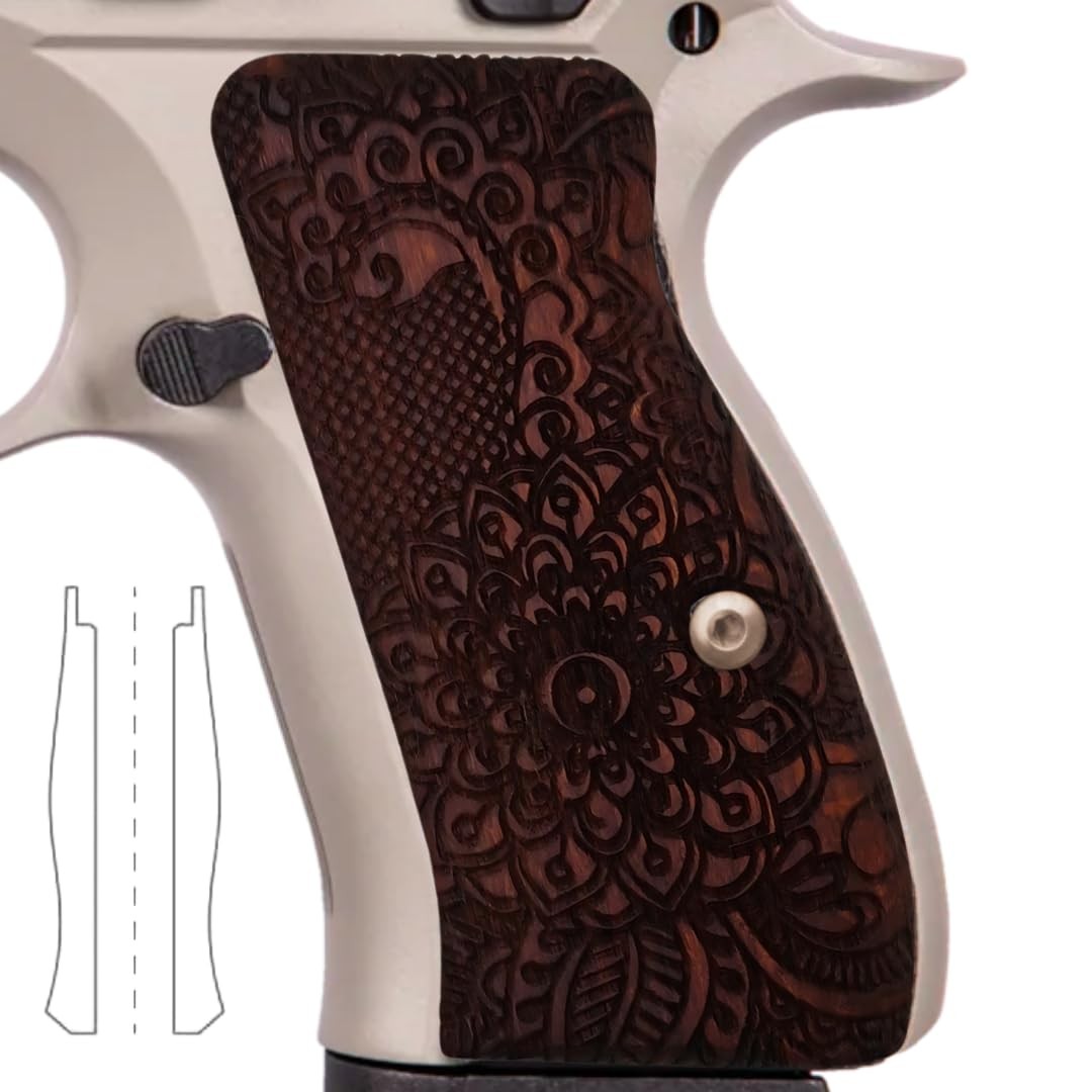 Zib Grips Wood Grips CZ 75 Compact P-01 PCR Engraved Golden Oak