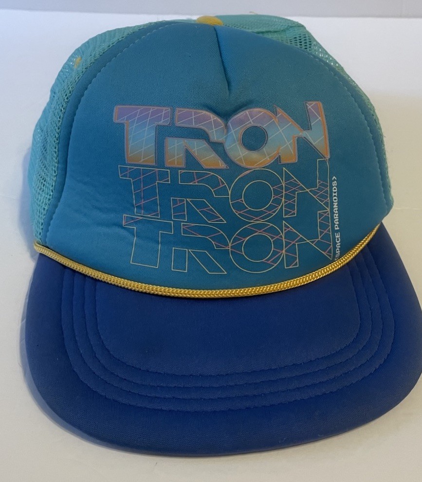 Disney Parks Tron Ares Lightcycle Run Retro Adjustable Trucker Mesh Hat Cap