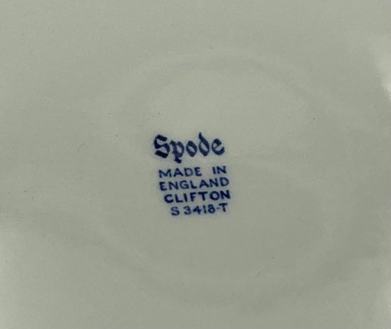 Spode Blue and White Cake Plate with Floral Pattern Made in England and Marked