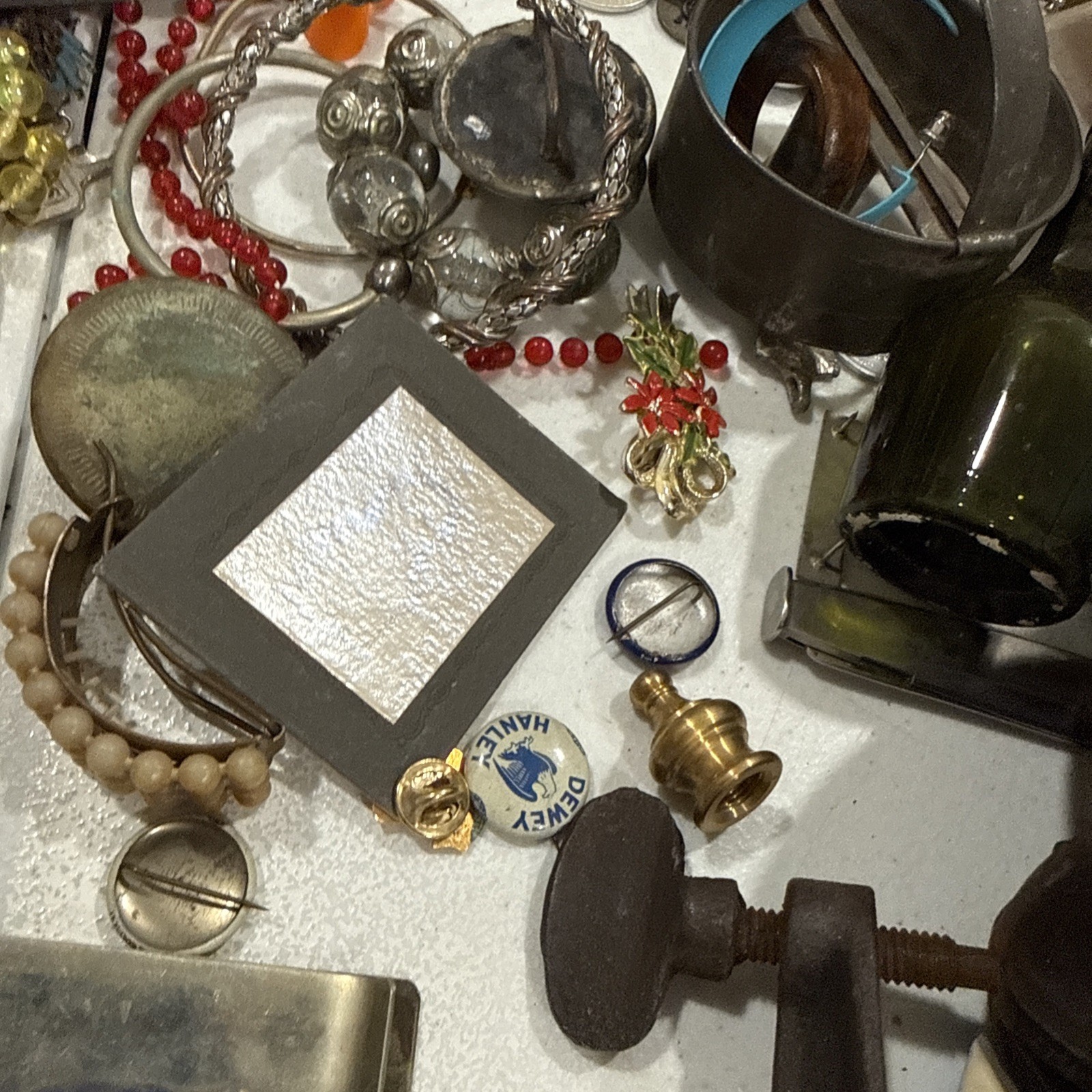 Huge Junk Drawer Lot Assorted Vtg Items Wood Metal Ephemera Figures Bottles MORE