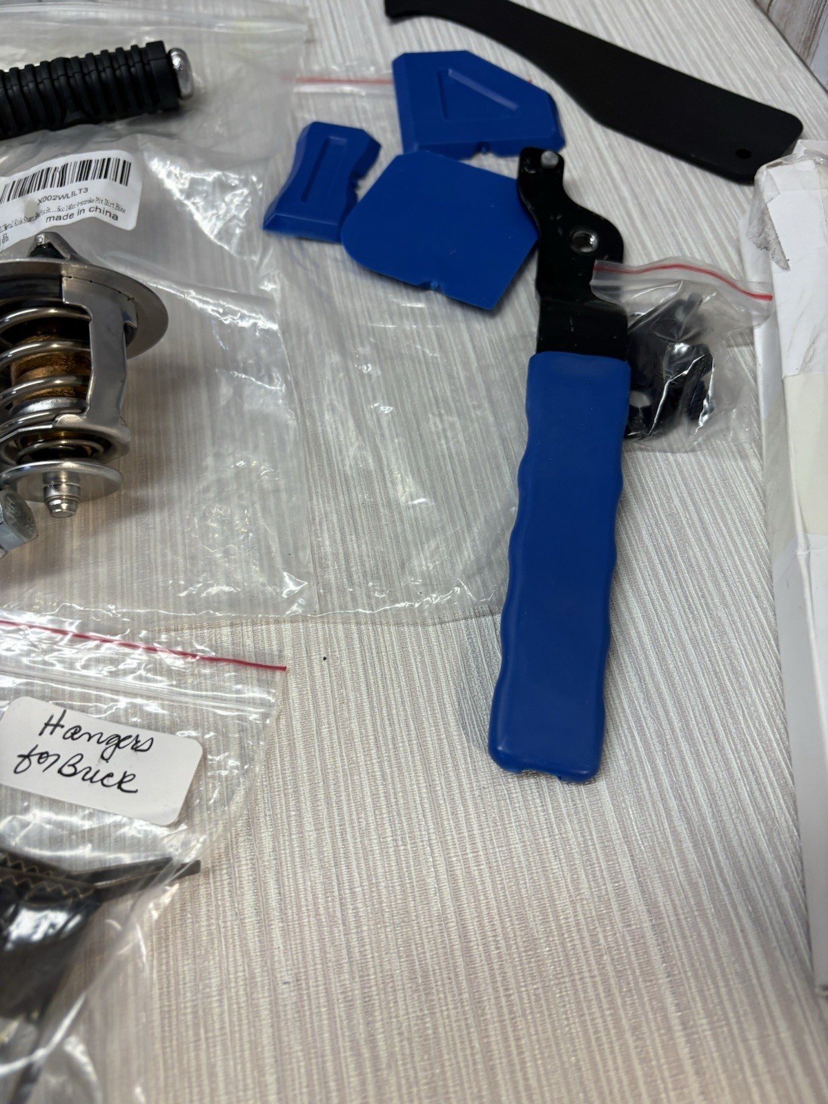 Garage & Misc Junk Drawer Lot New & Used Car Thermostat, Dirt Bike kick start +