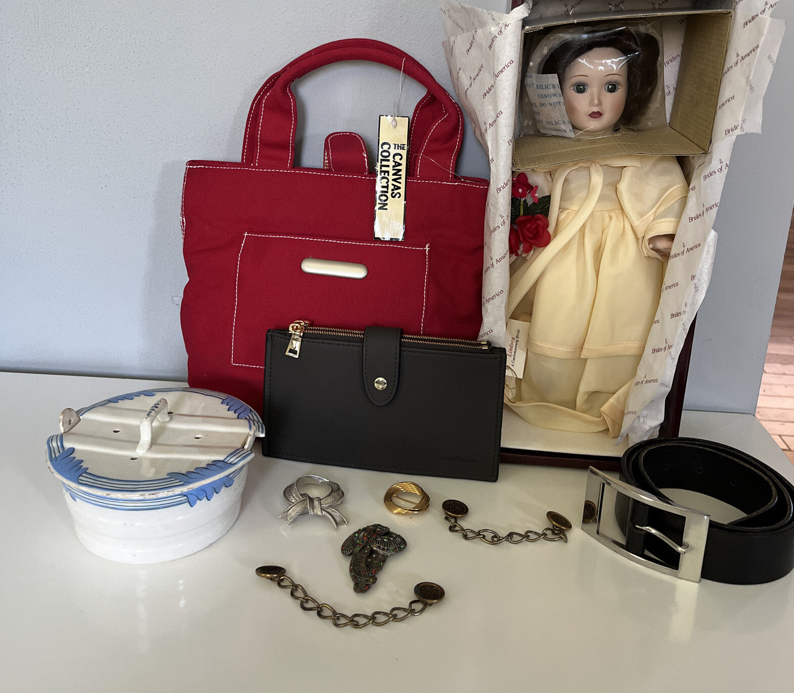 Grandma’s Vintage Estate Junk Drawer Lot Doll Bag And Much More