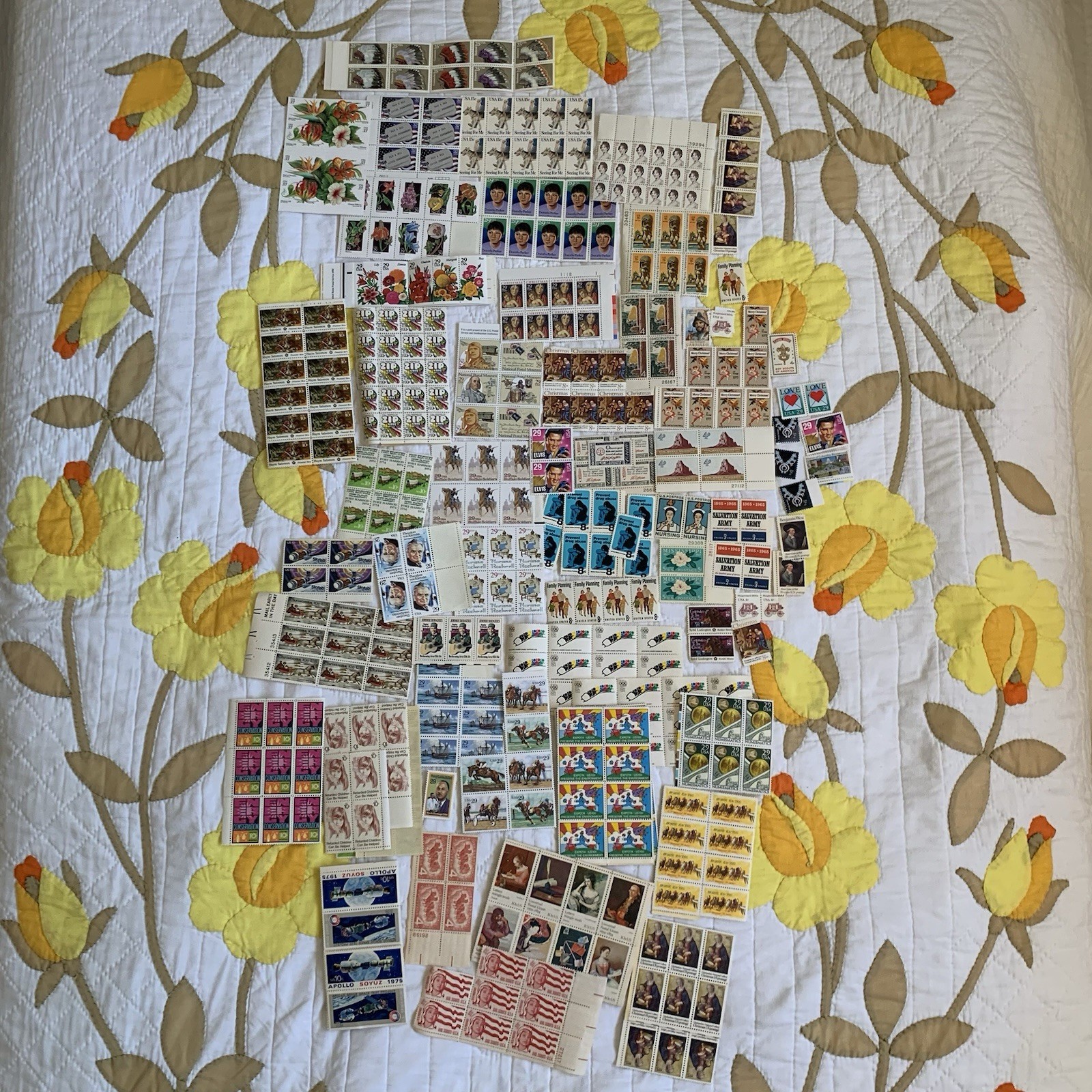 Vintage Pop Art Western Historical Floral Stamp Collection $80 Usable Postage