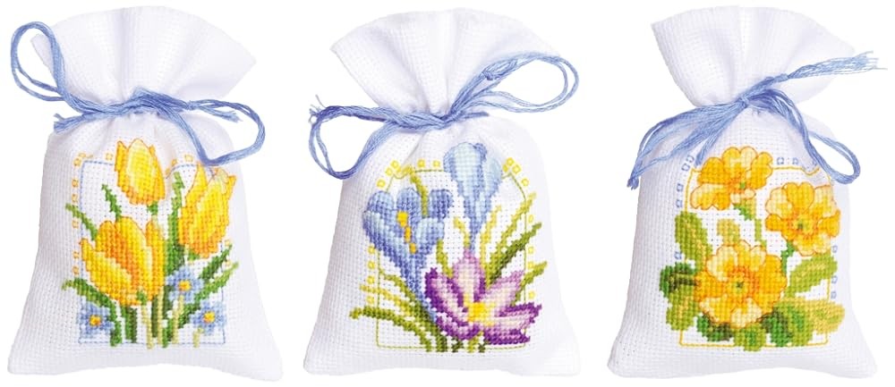 Vervaco Bag kit Spring Flowers Set of 3