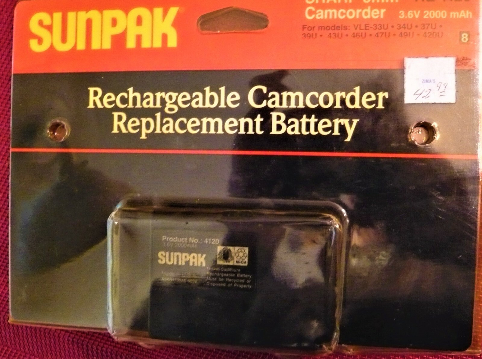 Battery RB-N20 rechargeable f/ Sharp Camcorders ( see description). NEW !