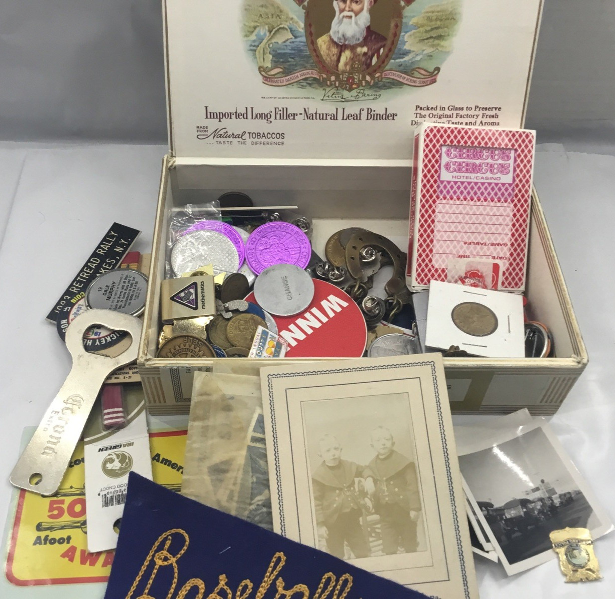 Grandpa’s Estate Junk Drawer Lot Collectibles Vintage Treasures Coins Military