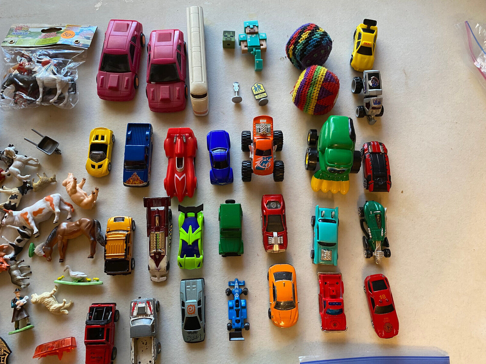Huge Junk Drawer Toy Games Car Tractors Semi Blocks Figures NFL Stuff Lot Bundle