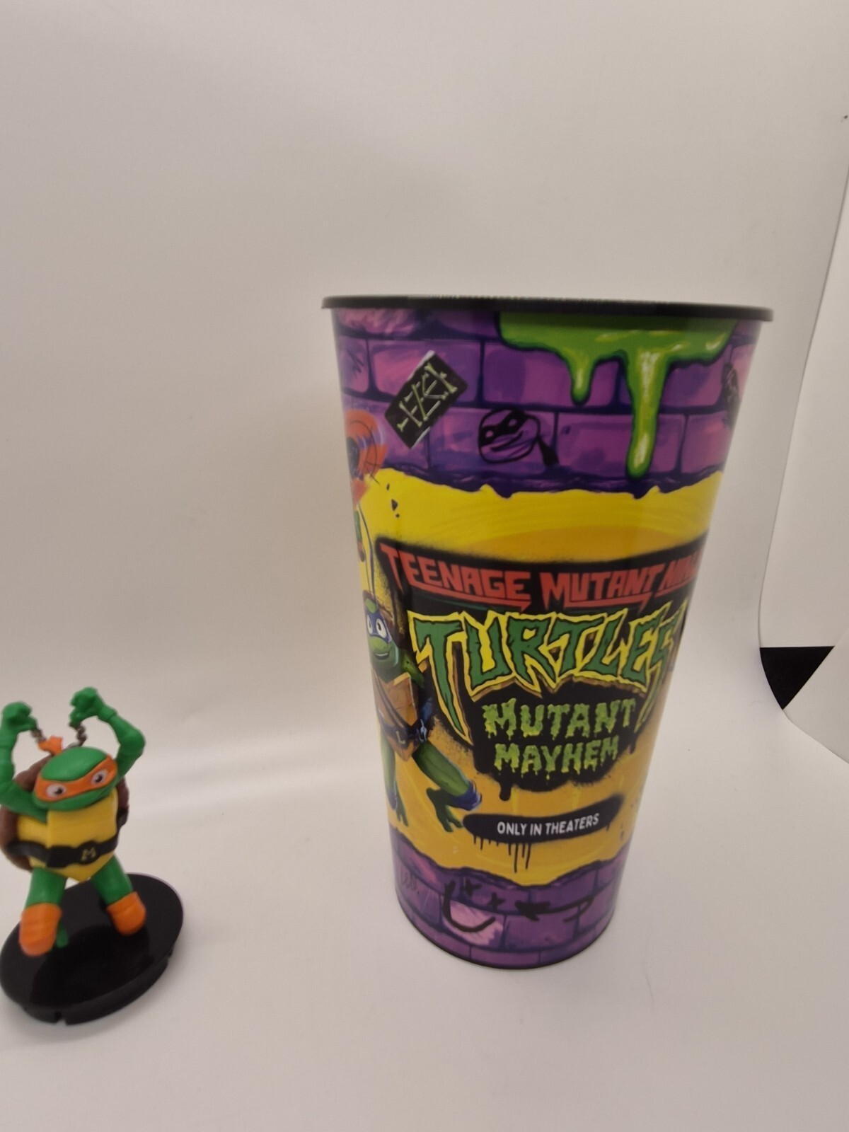 AMC TMNT Mutant Mayhem Popcorn Tin Bucket With Cup And Figure