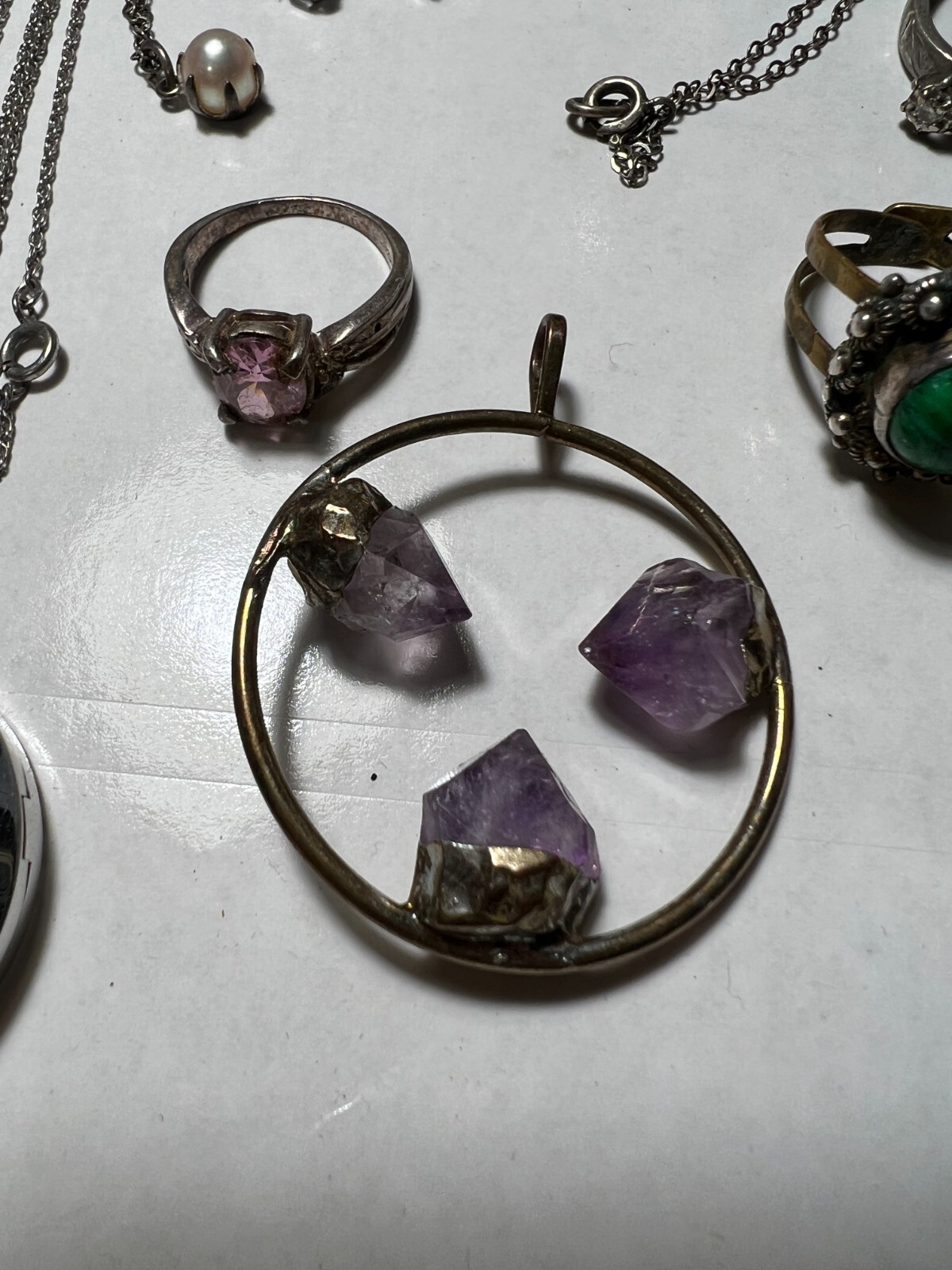 COOL BEANS Antique Brass Jewelry Lot w/ Bonus Sterling Silver & Fashion Pieces