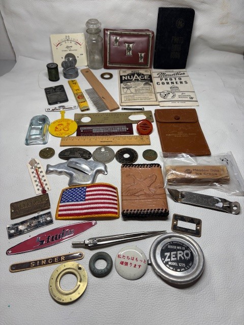 Junk Drawer Lot #2 Estate Sale Finds Bottle Wallets Tokens Vintage