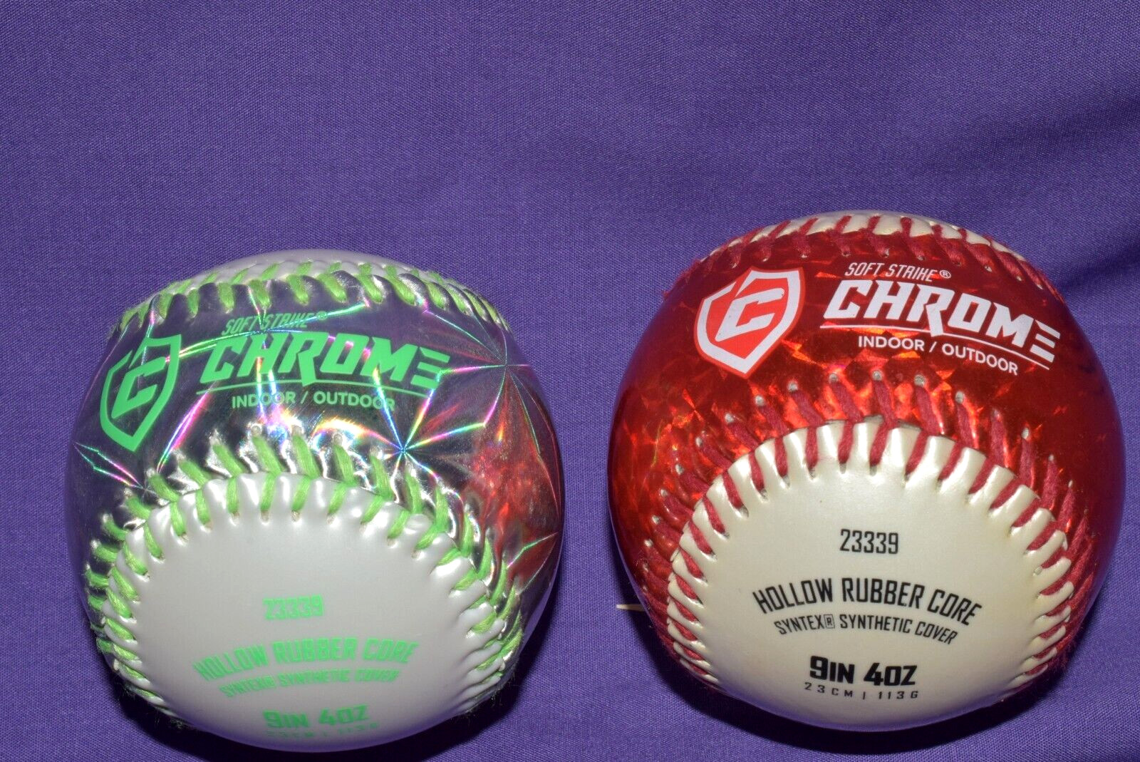 Franklin Soft Strike Chrome MLB LOTS OF 2 #23339 Hollow Rubber Core 9in 4oz