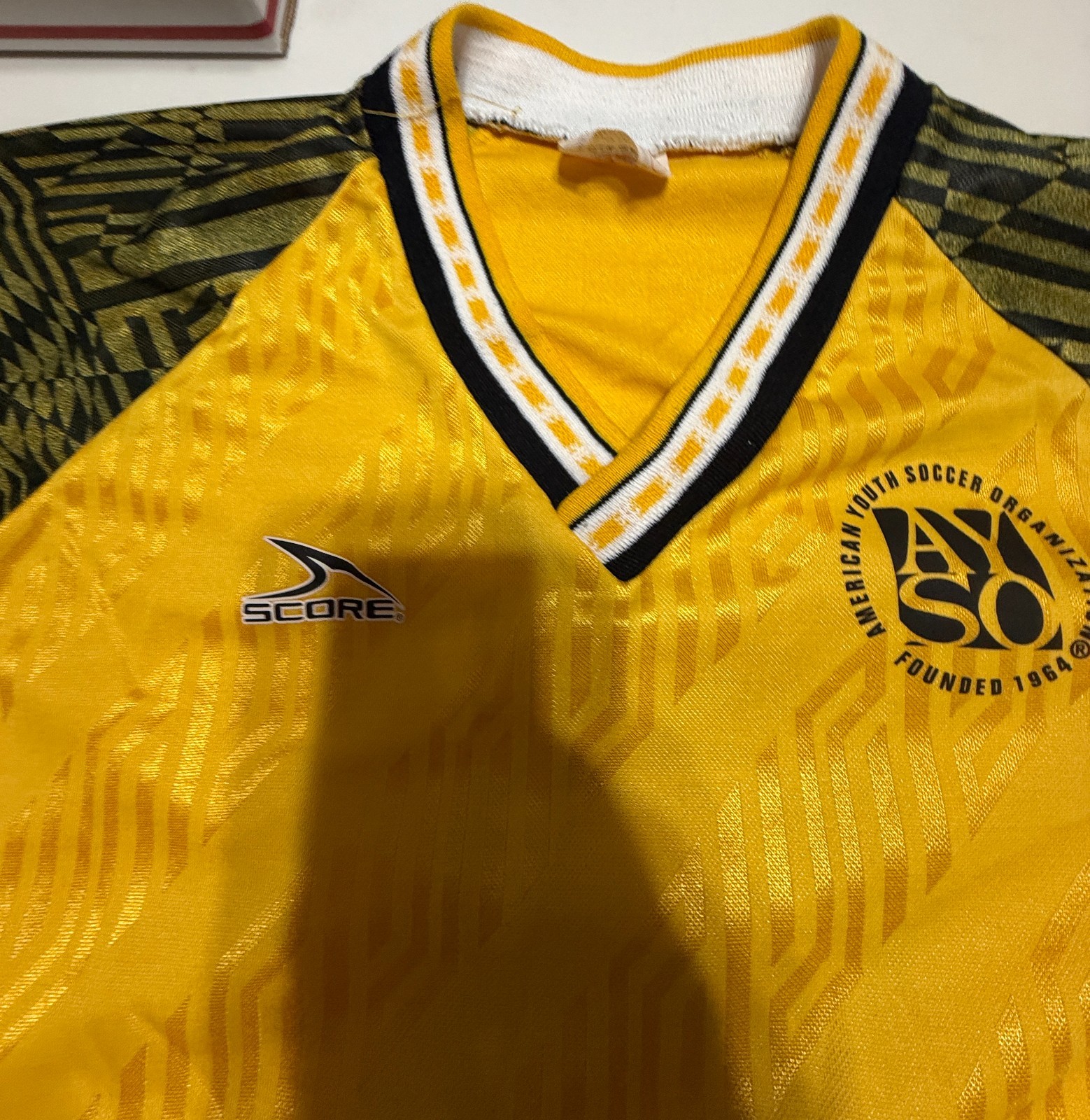 PRE-WORN Vintage Tee Shirt: AYSO Yellow and Green Youth Soccer Jersey
