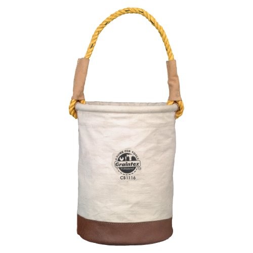 Graintex CB1116 Canvas Bucket Leather Bottom 18″ x 12″