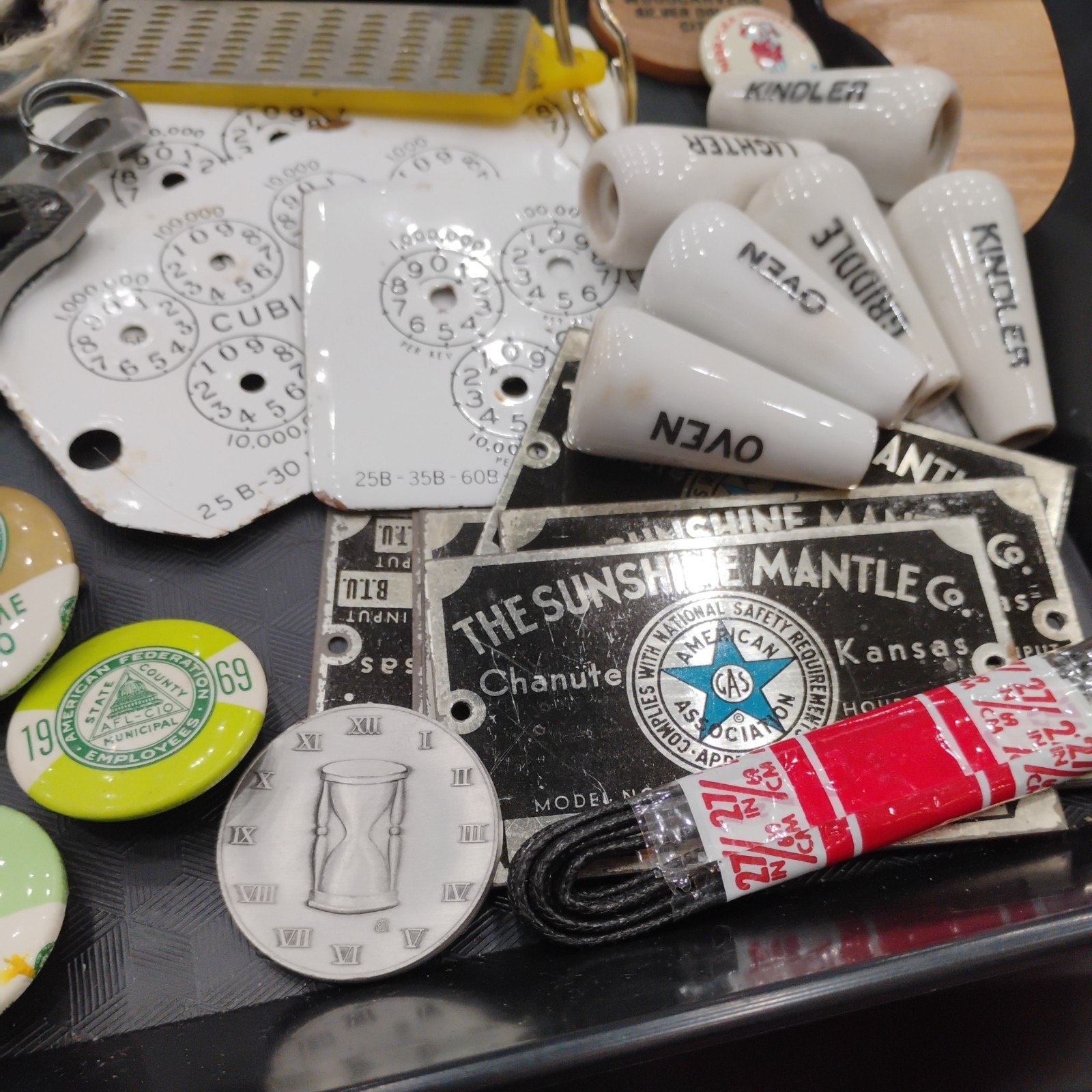 Grandpa’s Junk Drawer Knife , key chains, Watch, Pins, office, bottle openers +