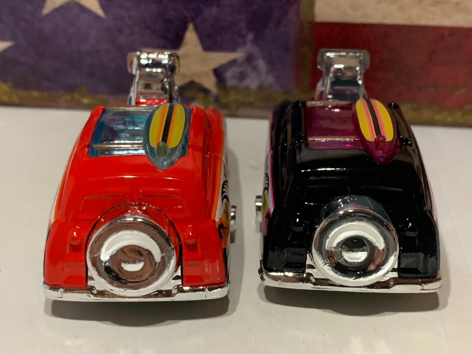 HOT WHEELS SURF N TURF X2. 2023 BLACK & RED, MALIBU NICE