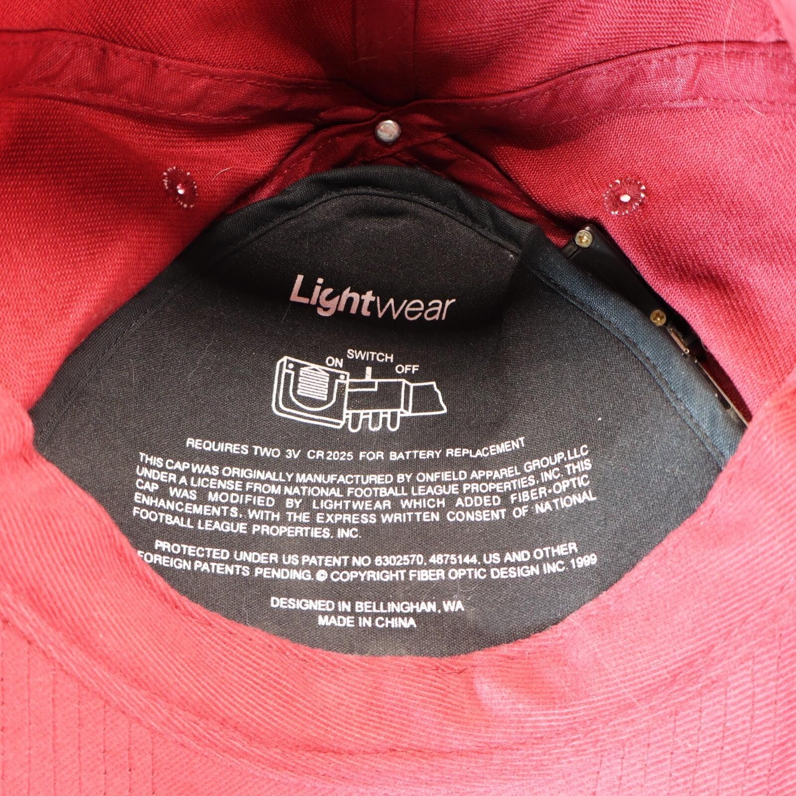 Washington Redskins Hat NFL Team Cap Light wear Led vtg