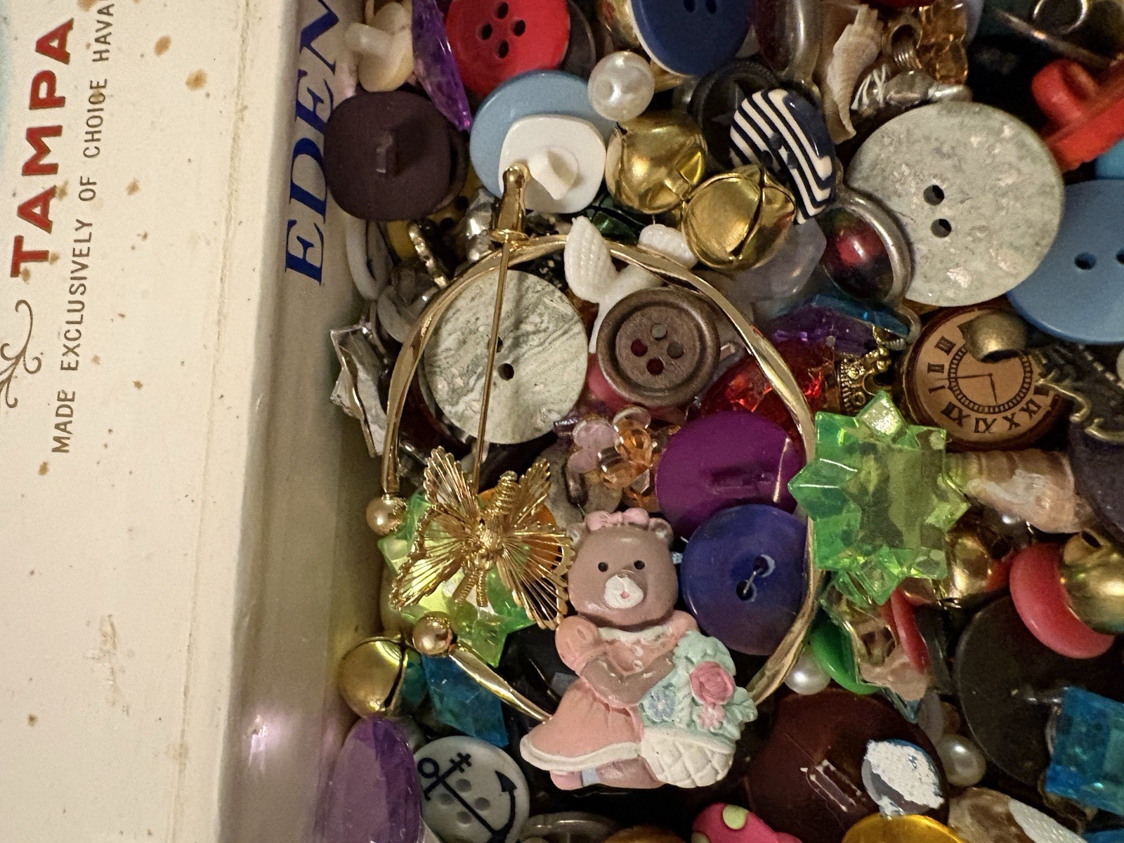 Junk Drawer Craft Lot. Vtg To Modern. Mixed Media. Broke Jewelry Buttons More