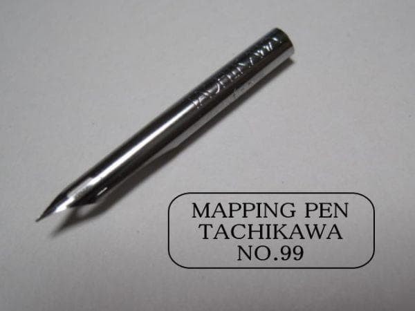 4. Replacement pen nibs [Tachikawa Maru Pen No. 99] Chrome, set of 10, zipper