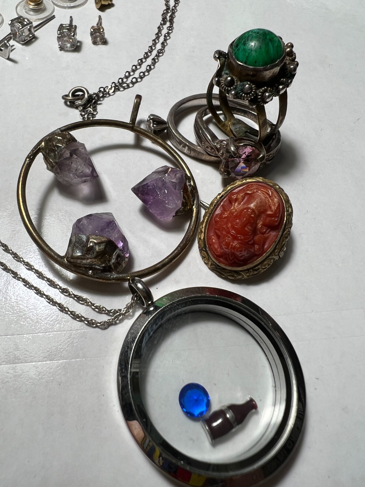 COOL BEANS Antique Brass Jewelry Lot w/ Bonus Sterling Silver & Fashion Pieces