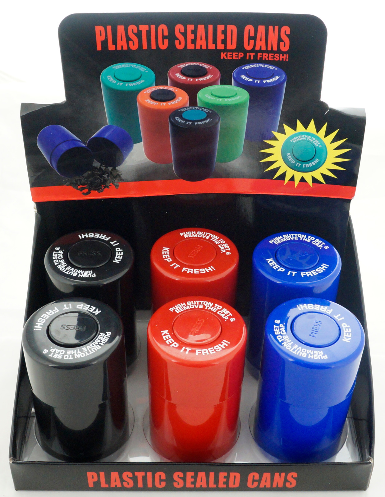 6Lot Vacuum Sealed Herb Stash Jar Container Airtight Smell Proof Plastic Storage