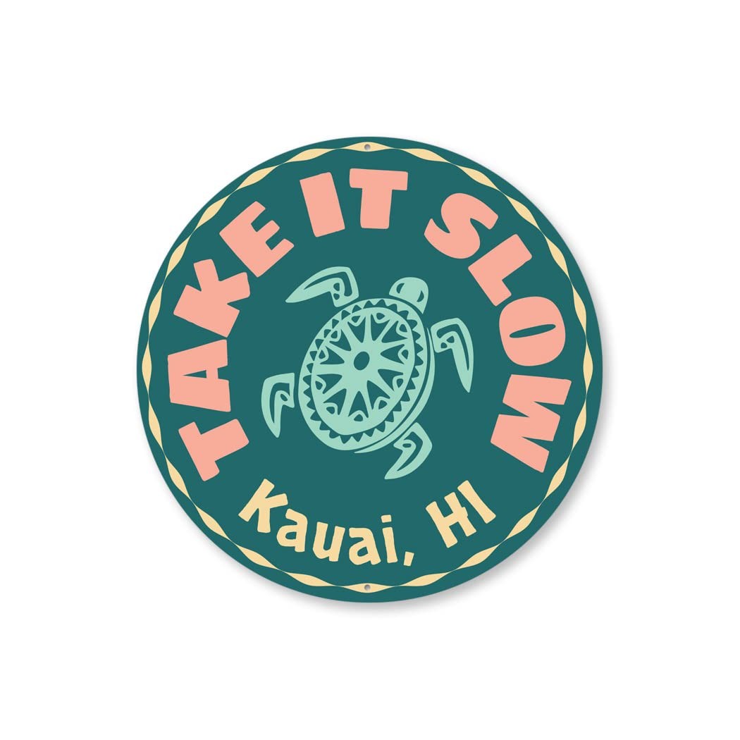 Take it Slow Beach Sign – 12-inch Circle