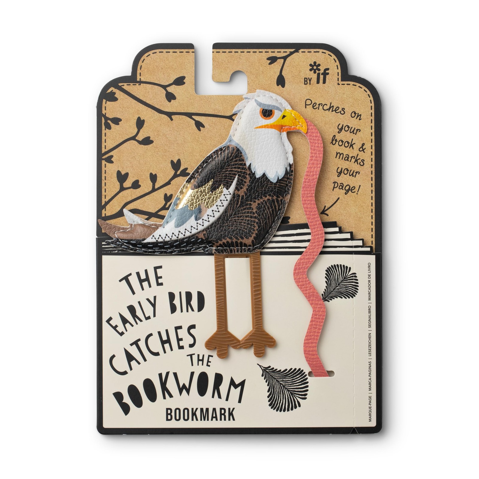 IF Early Bird Catches The Bookworm Eagle Faux Leather Bookmark Clip