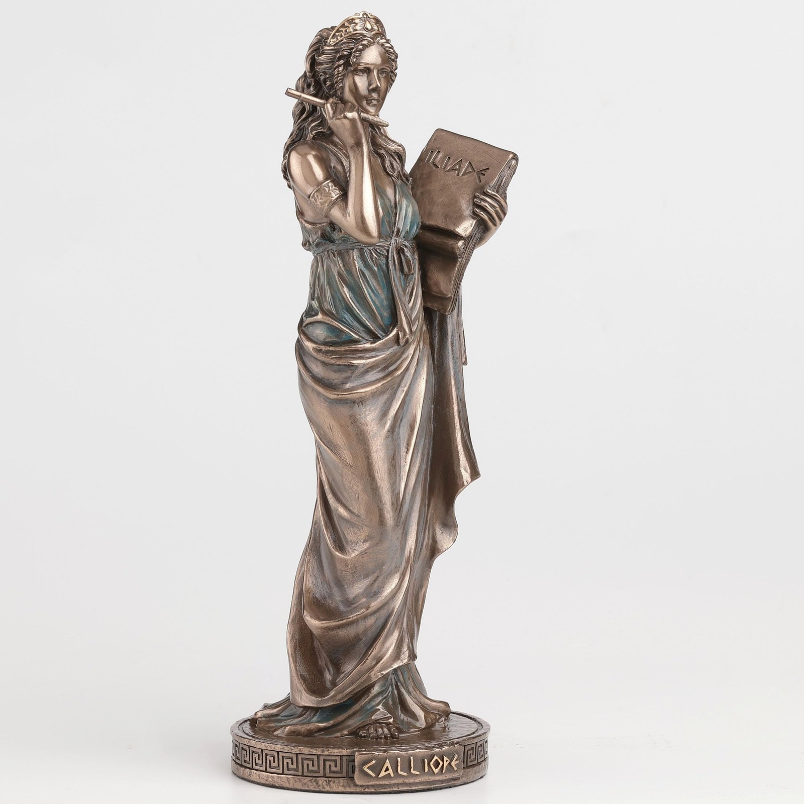 Veronese Design 9″ Calliope Greek Muse of Epics Statue, Cold Cast Bronze Finish