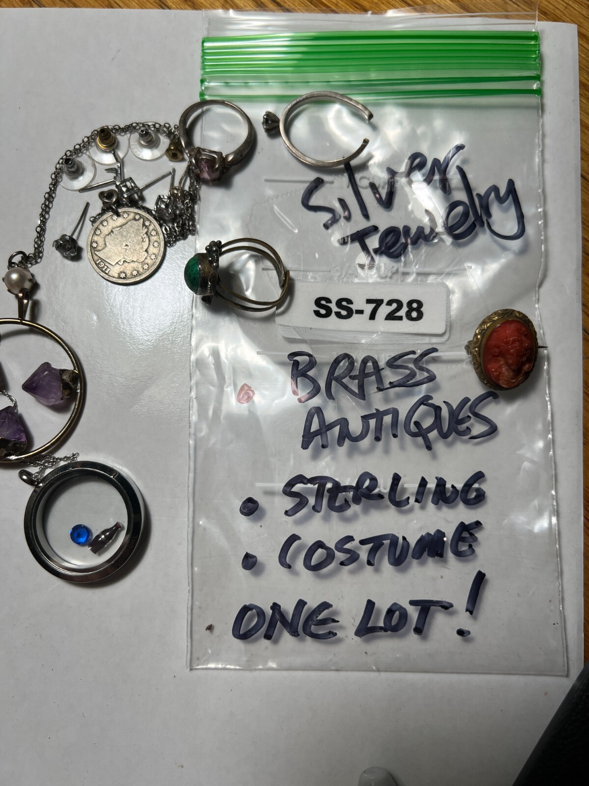 COOL BEANS Antique Brass Jewelry Lot w/ Bonus Sterling Silver & Fashion Pieces