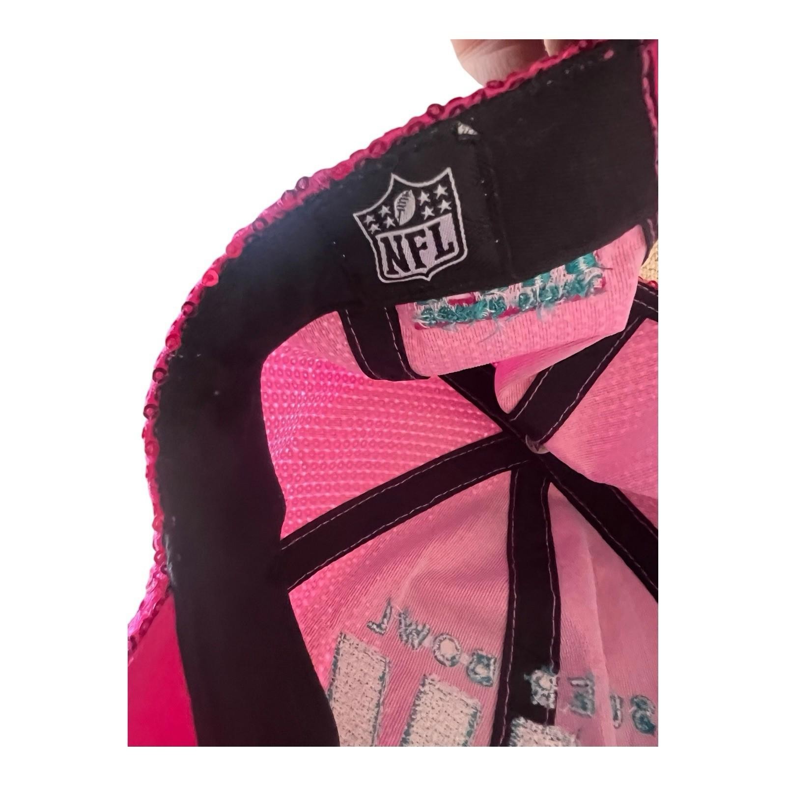 Super Bowl LIV Miami Pink Sequin Hat Women Adjustable Rare Statement Cap