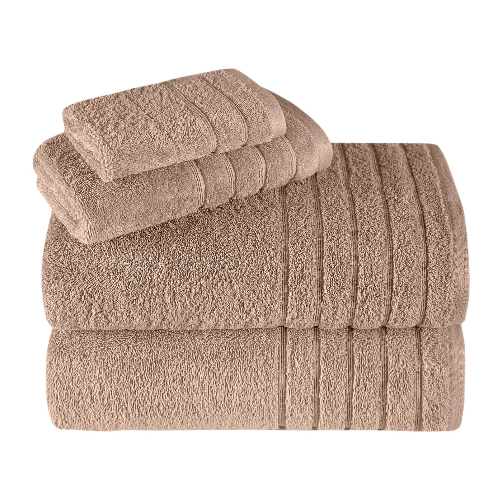 Towels Beyond Turkish Cotton Towel Set, 4-Piece Beige Bath Set