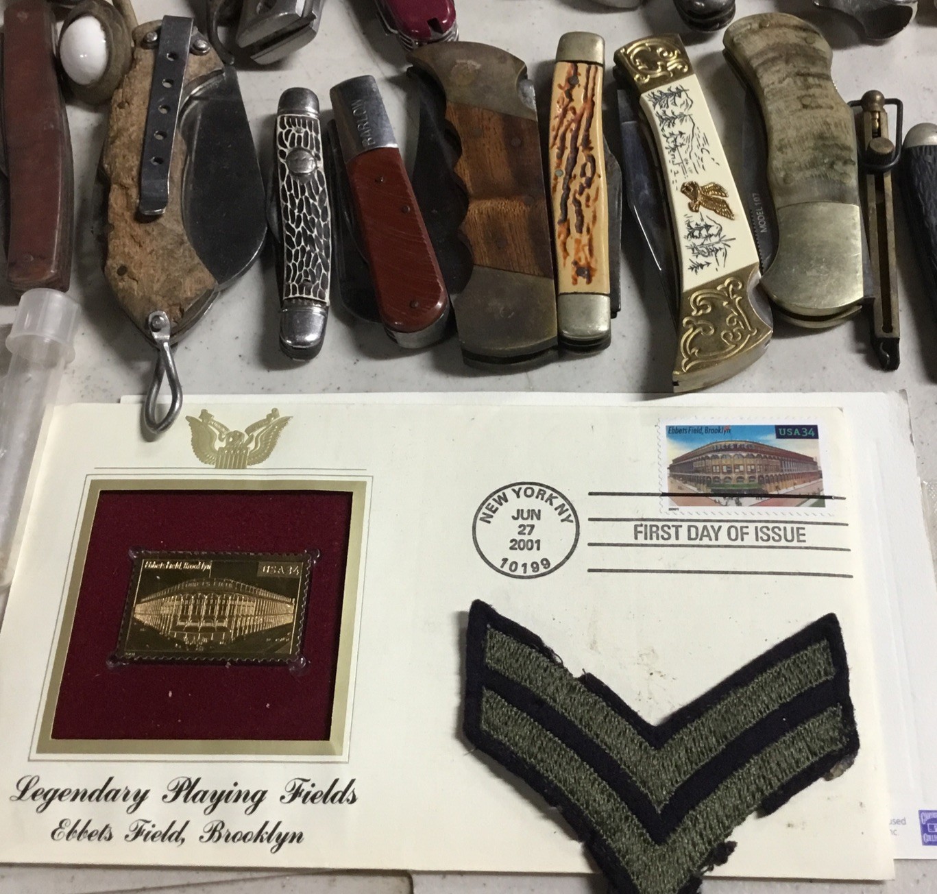 JUNK DRAWER lot Militaria Watches Knives Lighters Coins Tokens Vial of Gold