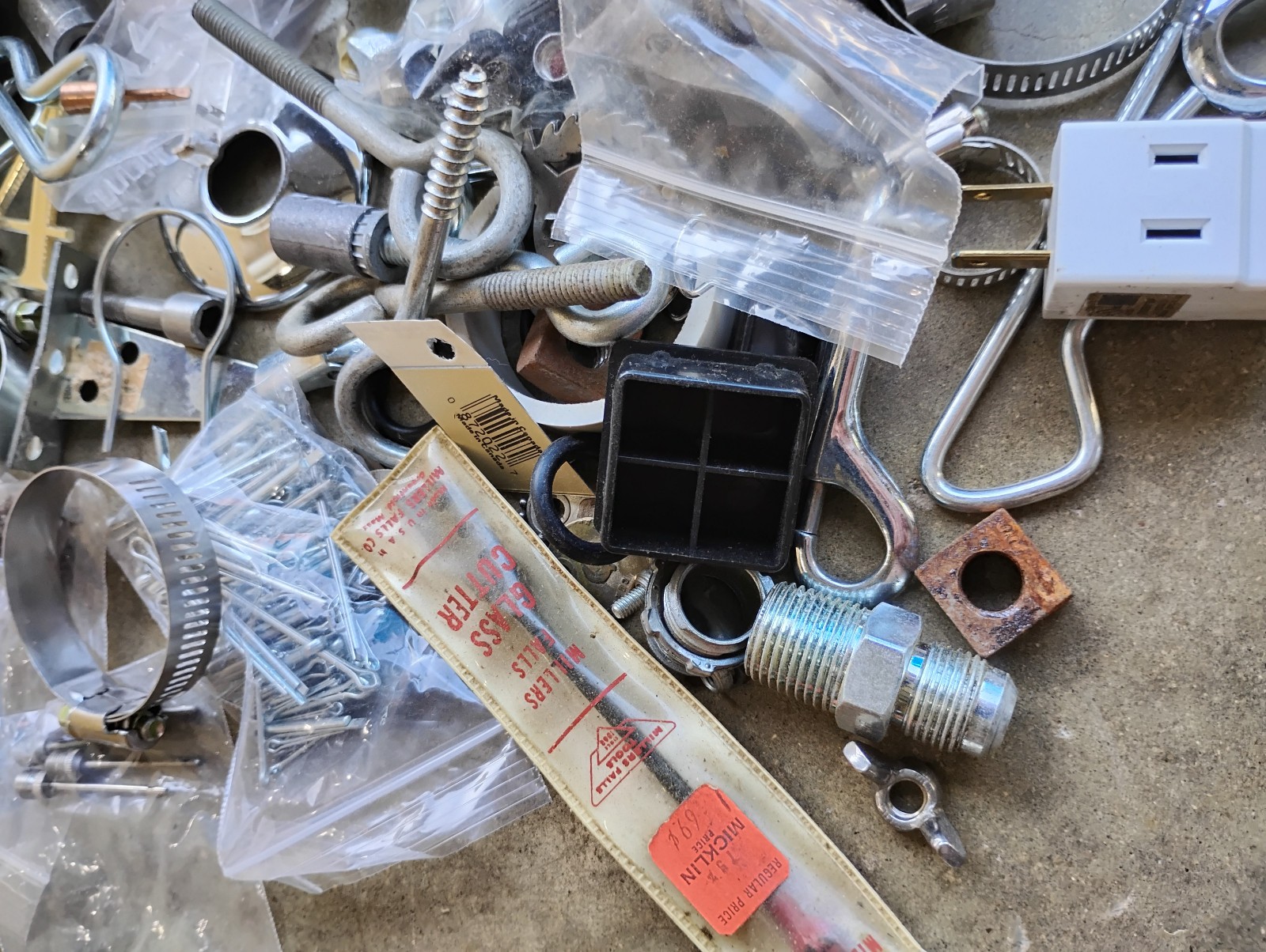 Vintage Junk Drawer Lot Grandpa’s Hardware , Timer Ect.