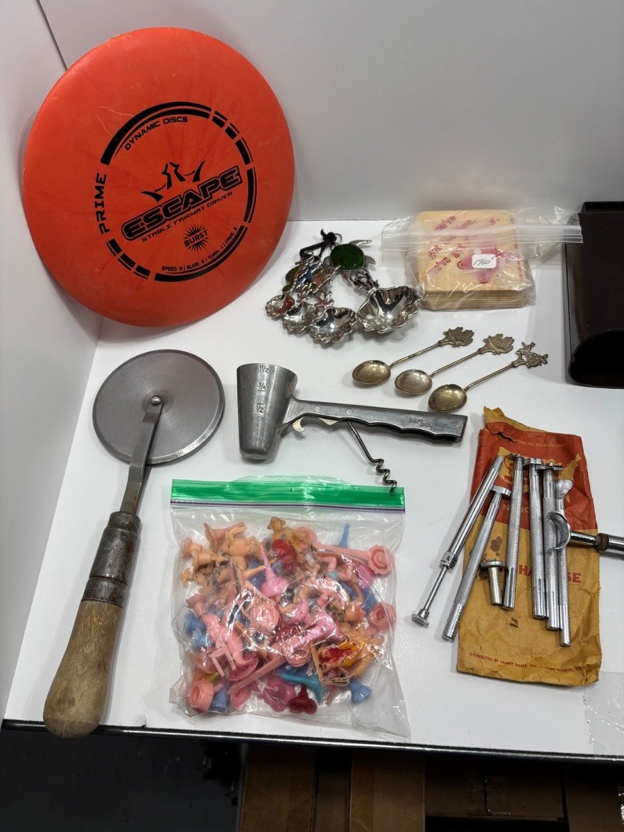 Vintage & Novelty Mixed Junk Drawer Lot Collectibles Tools Toys