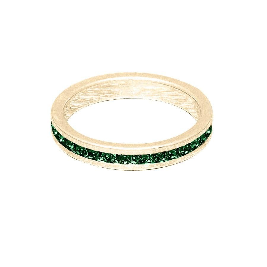 Maya J May Birthstone Yellow Gold Stackable Ring, Size 5, Emerald